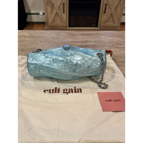 NEW Cult Gaia Juliet Shoulder Bag in Hydrangea Blue - Picture 4 of 10
